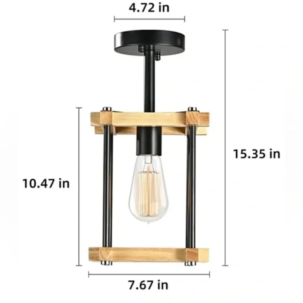 Pendant -Light Fixture Mini Rustic Farmhouse Industrial Cage Ceiling Flush Mount